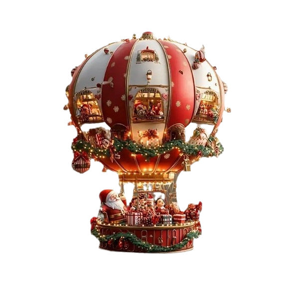 Christmas hot air balloon Santa Acrylic flat ornaments, bedroom and living room wall decoration