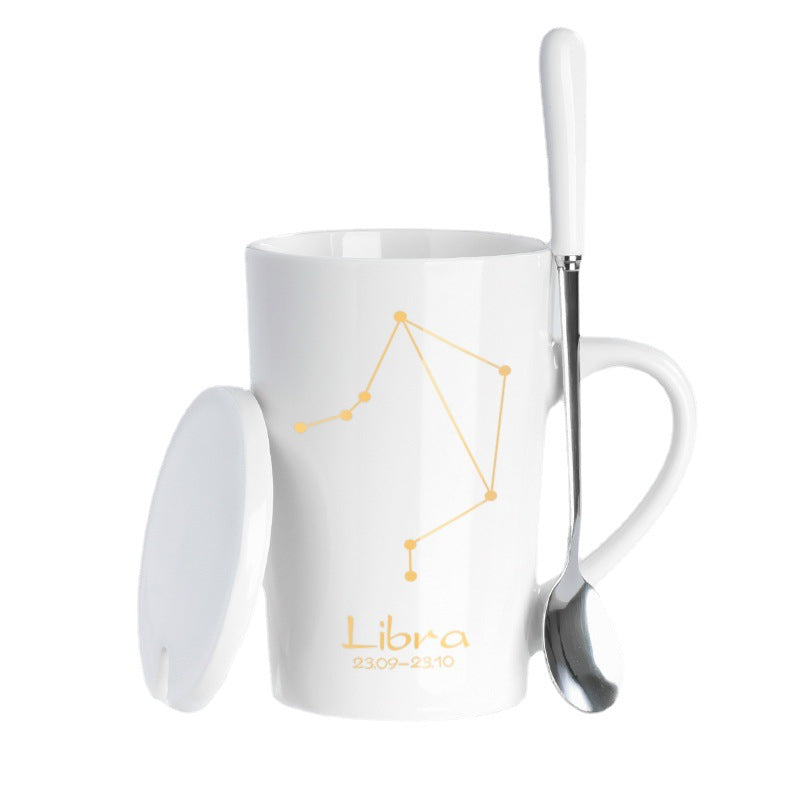 Creative Black Real Venus Constellation Cup Mug Coffee mug ceramic mug with lid spoon home office tumbler mug