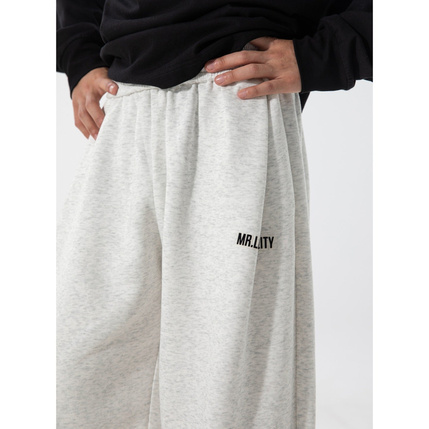Contrasting letter print boutie sweatpants men's autumn loose silhouette athleisure pants trendy brand versatile long pants