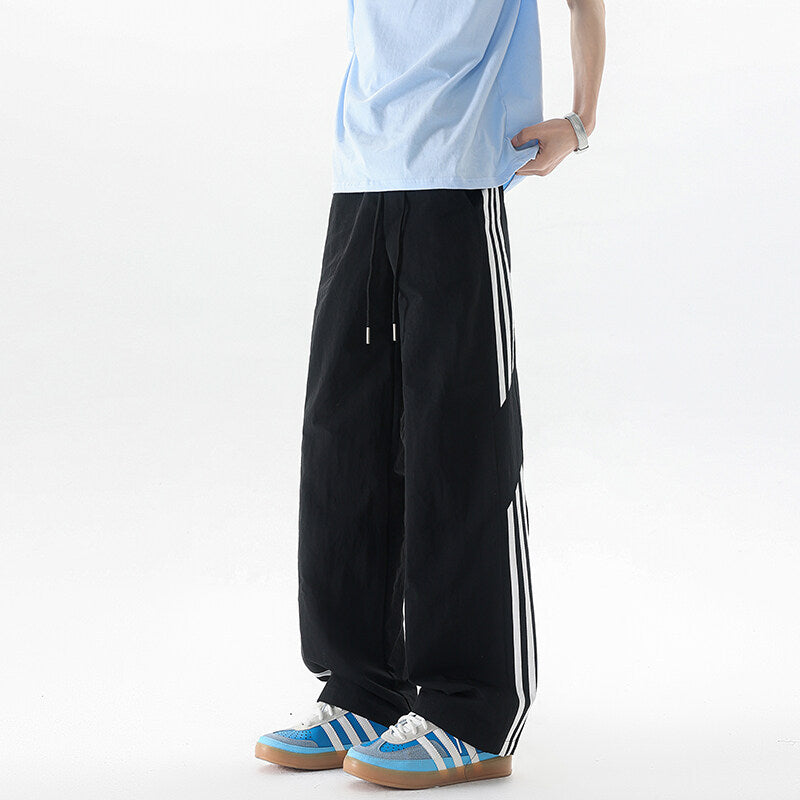 190 tall extended ice silk sweatpants men's summer thin 2m teen loose straight leg wide-leg slacks