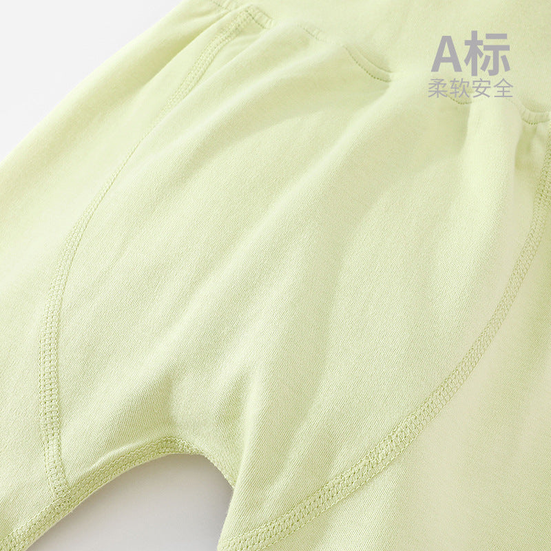 Baby autumn coat set, cotton high-waisted belly protection, autumn pants, male and female baby long-sleeved split winter pajamas, cotton children