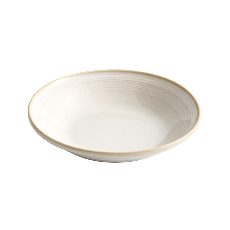 Plate Plate Vegetable Plate Household Plate Ceramic Cold Dish Plate 2023 New High-end Japanese Deep Dish Western Soup Plate