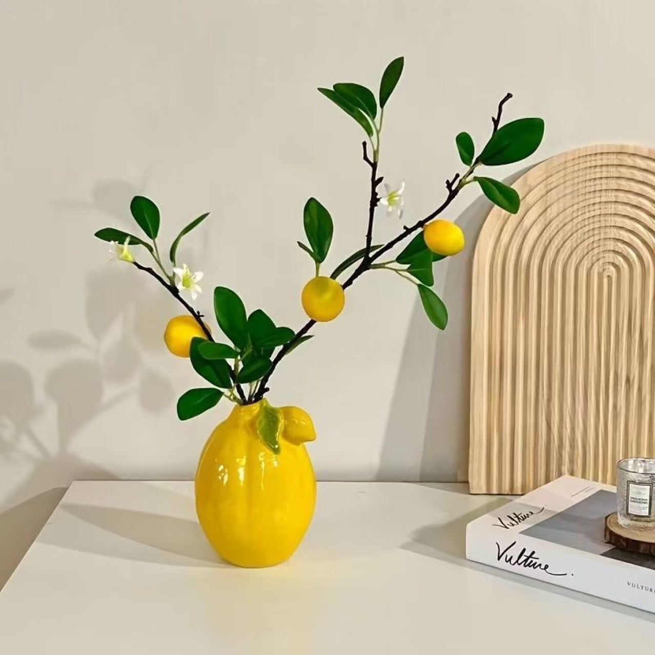 Ceramic vase lemon Nordic creative fresh flower arrangement home decoration table ornament simple high-end ins style