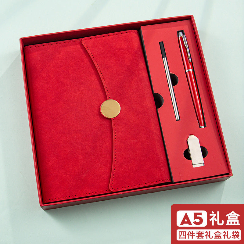 A5 tri-fold notebook gift box set business high-end book and pen company school gift can print logo gift