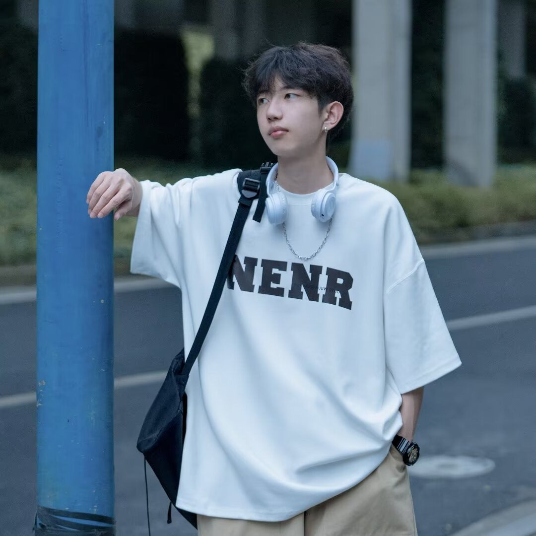 Youth summer clothes cotton short sleeve t-shirt boys summer 2024 new junior high school and high school students handsome men's clothes