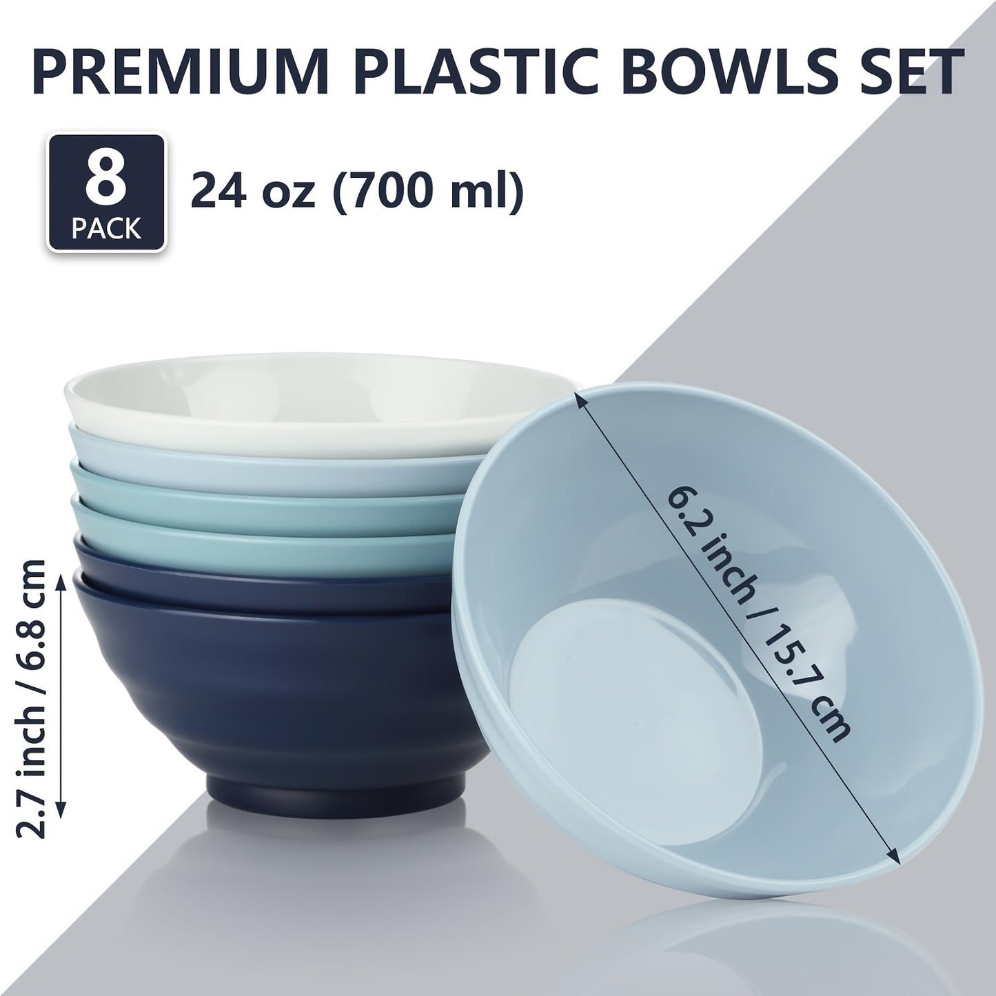 8pcs plastic bowl soup bowl salad bowl rice bowl unbreakable bowl kitchen living room home party party