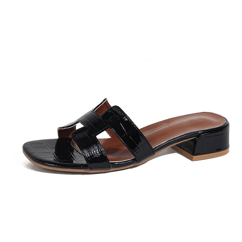 Three-centimeter low-heeled sandals 2025 summer new block-heeled slippers for women to wear for women, slip-flops for foreign trade
