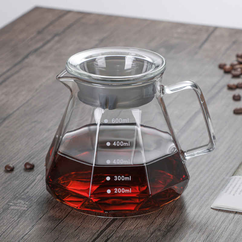 Glass Coffee Filter Sharing Pot Hand Pour Coffee Maker Set Drip Glass Filter Brewing Utensile