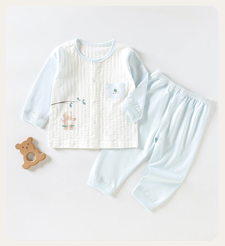 Baby underwear set, cotton summer baby split pajamas, children's loungewear, light and breathable, baby clothes