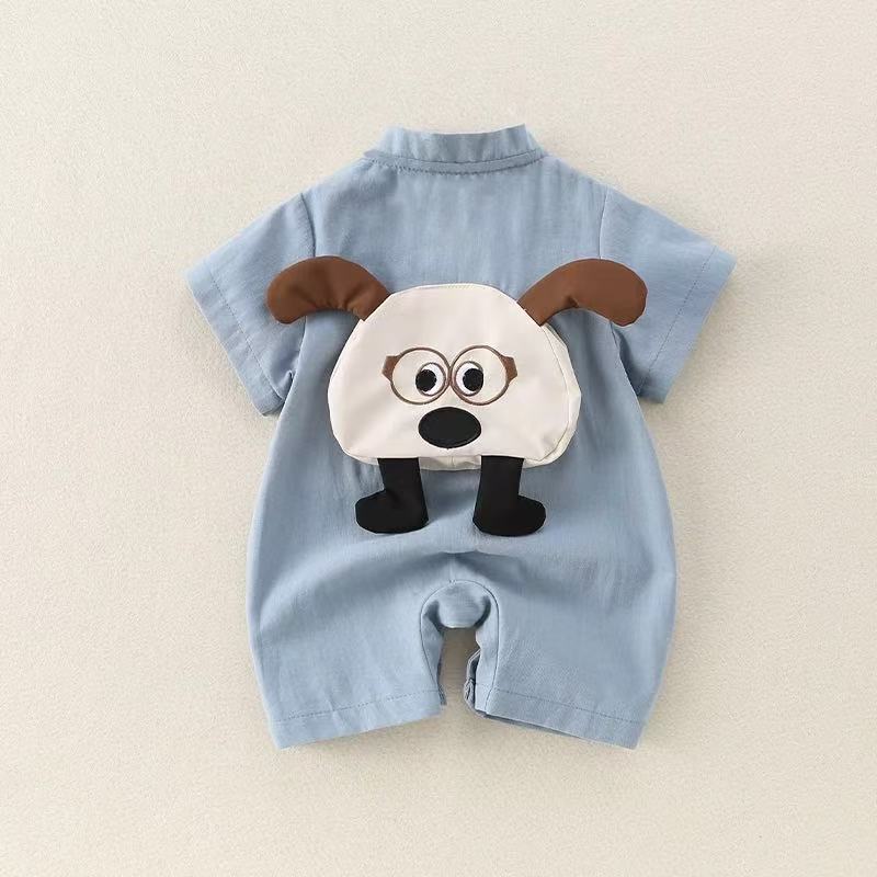Korean version of baby summer clothes, baby boys, super cute cartoon onesies, baby foreign style, fashion crawling clothes