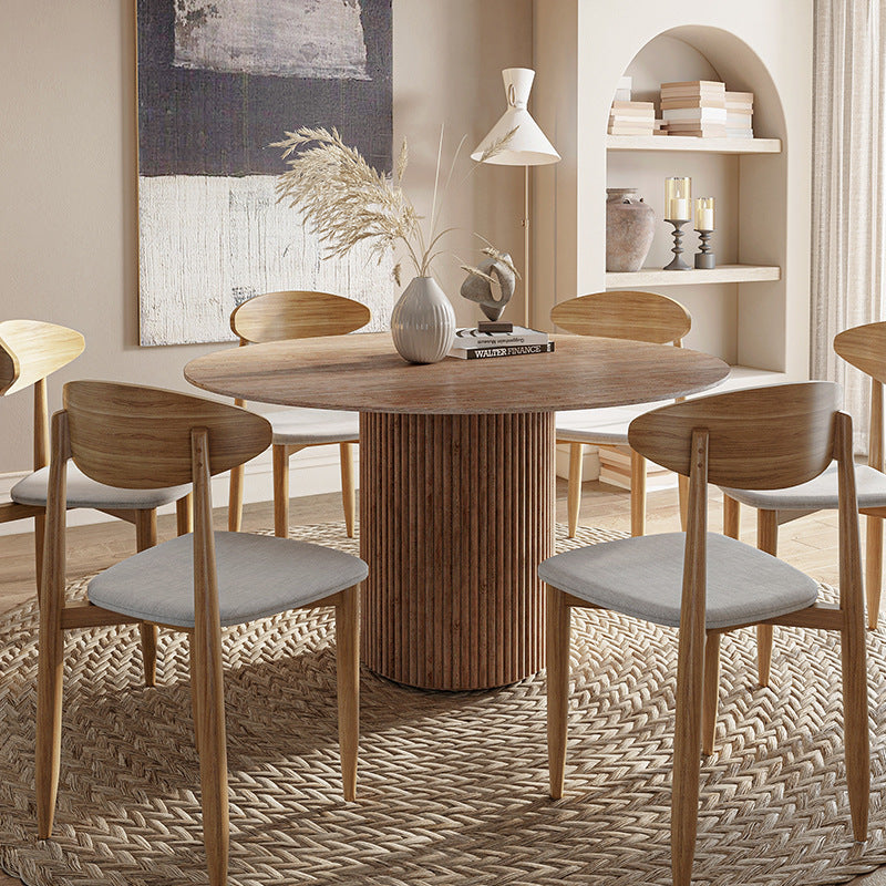 Solid wood round dining table