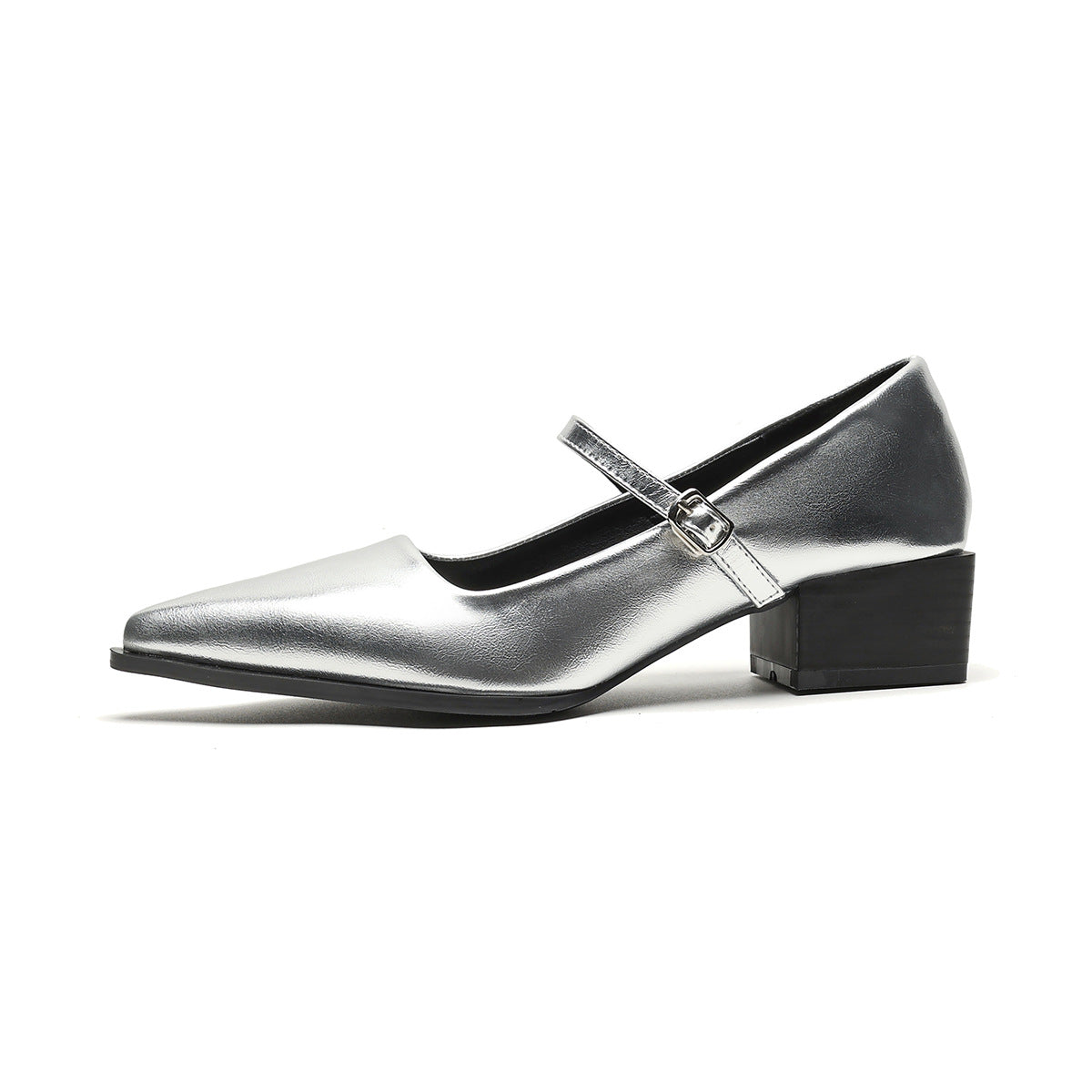 Sheepskin version ~ pointed toe vintage Mary Jane shoes soft leather slotted strap pumps high heels commuter women's shoes