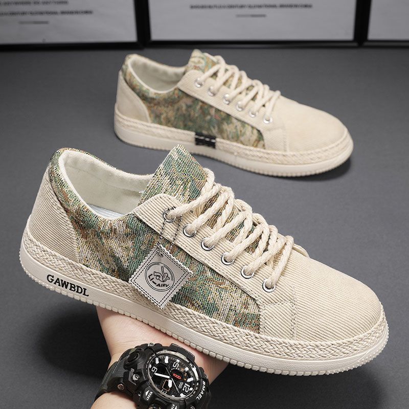 Men's Shoes 2025 New Spring Breathable Anti-Odor Board Shoes Men's Canvas Shoes Lightweight and comfortable low-top casual shoes with soft soles
