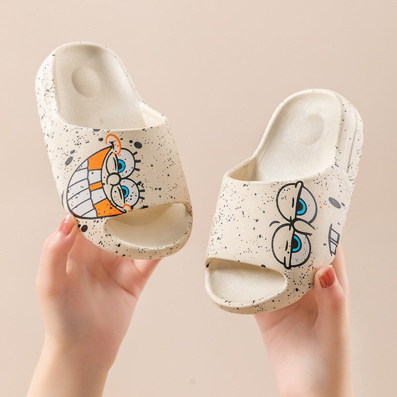 Children's slippers are worn outside in summer, non-slip boys, girls, parents, middle-aged and older children, indoor graffiti coconut sandals