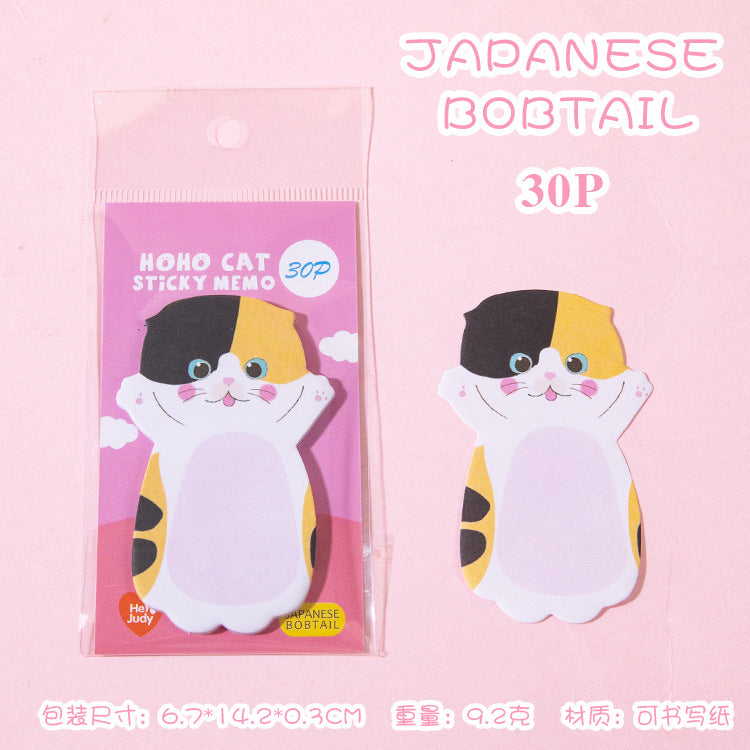 Cartoon cute cat series N times stickers, message notes, sticky notes, student handwritten notes, and 8 models