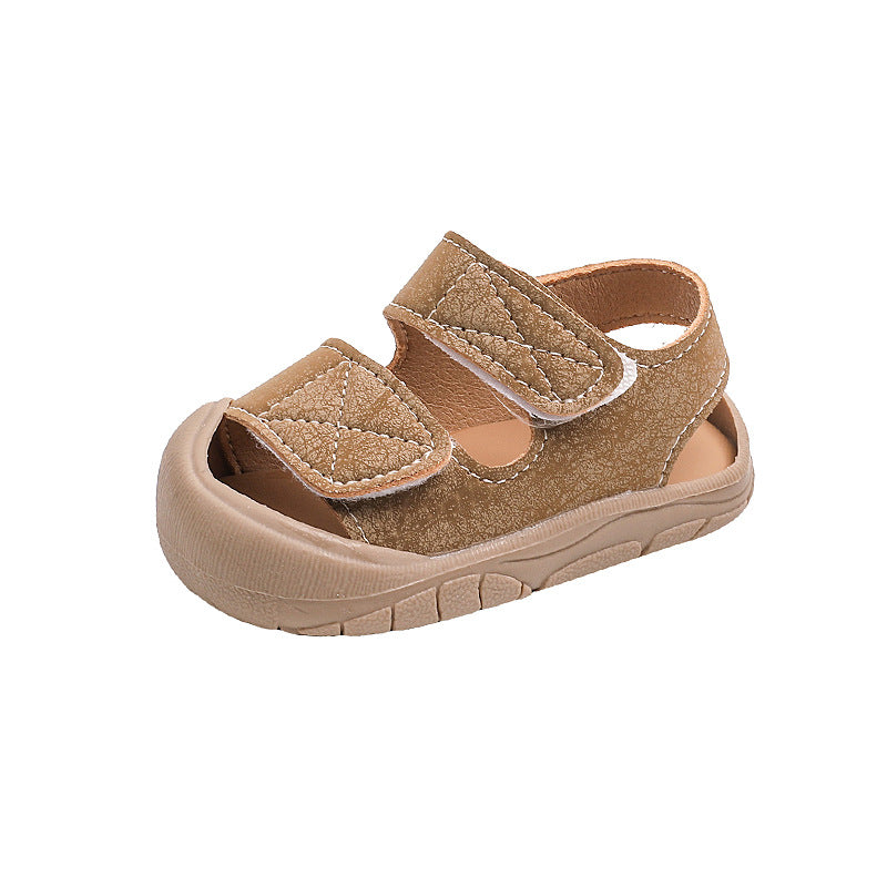 Anti-collision baby shoes simple baby girl toe sandals toddler shoes baby soft soled boy beach shoes 1-3 years old