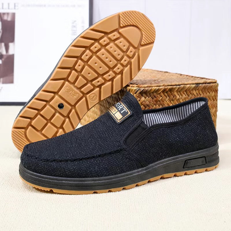 2024 Men's Shoes Spring Casual Shoes New Lightweight and Breathable Versatile Canvas Shoes Men's One-Foot Old Beijing Cloth Shoes