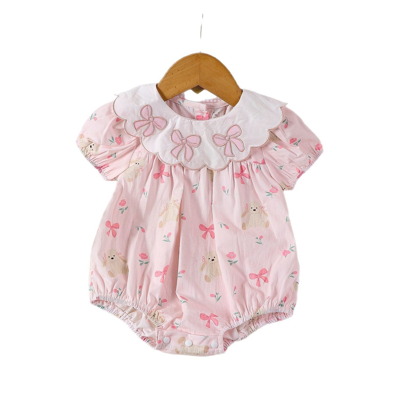 Baby girl baby summer dress one-piece full moon hundred days princess hayi summer thin short sleeve bag fart clothes in stock