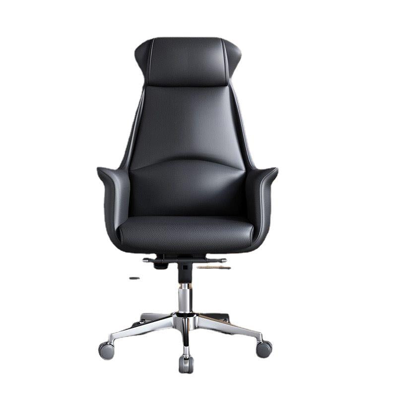 Light luxury boss chair, home ergonomic chair, leather seat, comfortable to sit for a long time, not tired, reclining computer office chair
