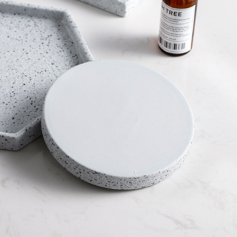 Nordic tea tray marble tray household living room rectangular tray set cup tray fruit tray jewelry tray sushi