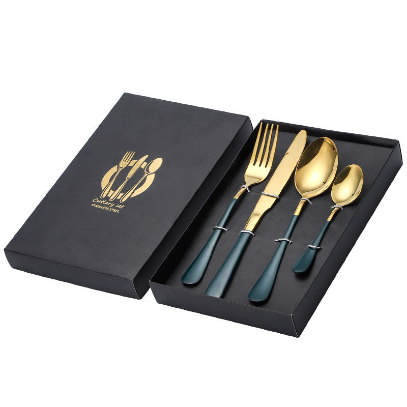 Stainless steel tableware Western steak knife, fork and spoon four main pieces