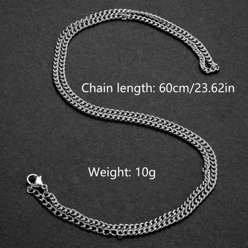 Men's stainless steel jewelry 3mm titanium steel side single chain pendant with chain versatile DIY titanium steel jewelry accessories