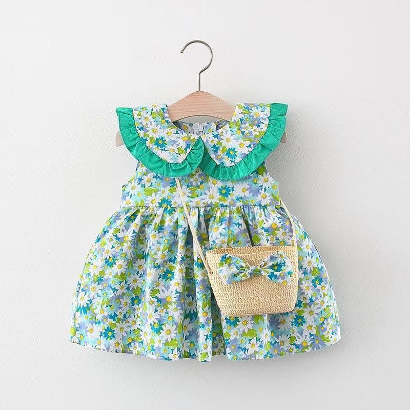 Children's 2022 foreign cute skirt girls' baby sleeveless printed dress summer girls' skirt drop shipping 1071