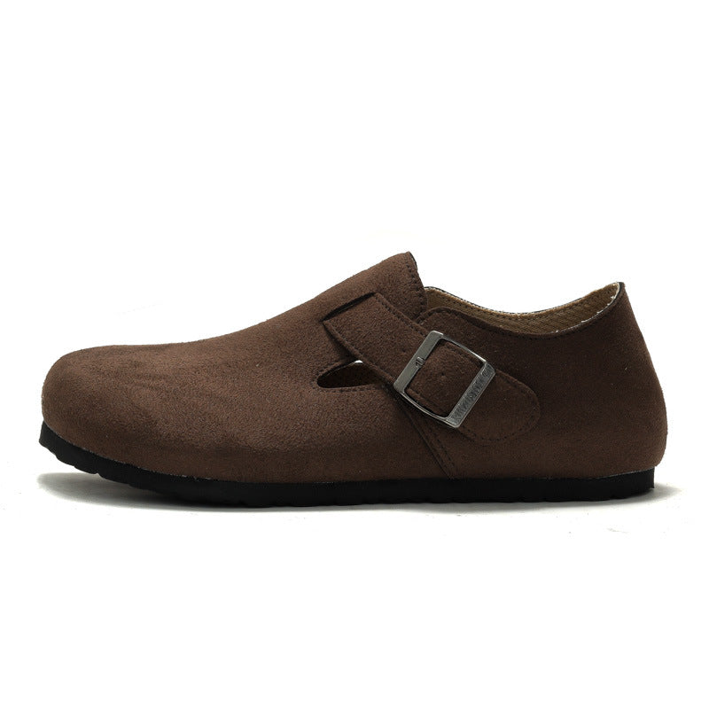RUIZUSTOCK Autumn and Winter Women's Cork Casual Shoes Men's Unisex Scalp Shoes Single Shoes Scrub