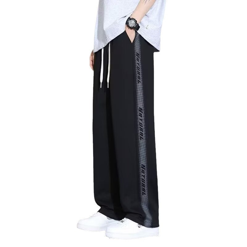 Teen pants men's spring and autumn trendy brand junior high school and high school students casual straight pants big kids handsome loose trousers