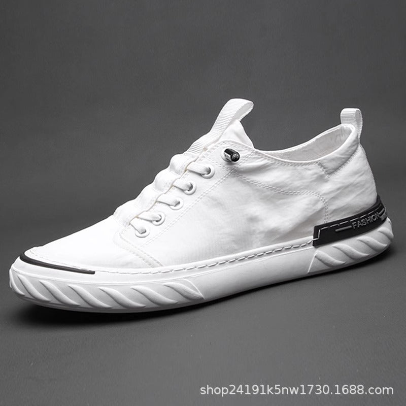Beijing cloth shoes 2025 spring and summer men's shoes casual ice silk canvas pedal canvas shoes breathable men's new style