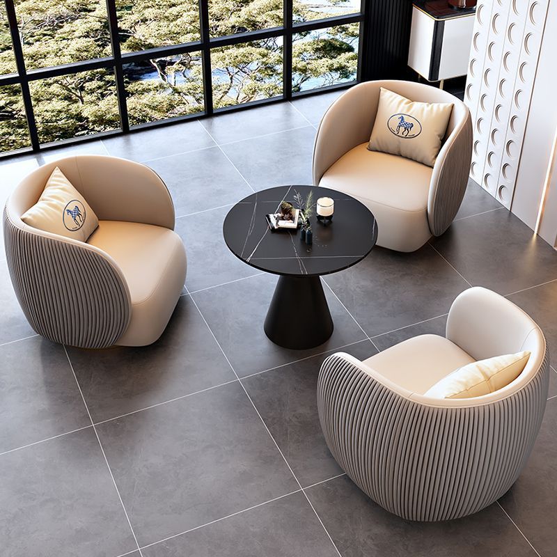 Home meeting guests, light luxury negotiation, table and chair, leisure sofa chair, reception living room, office sofa, coffee table, simple combination