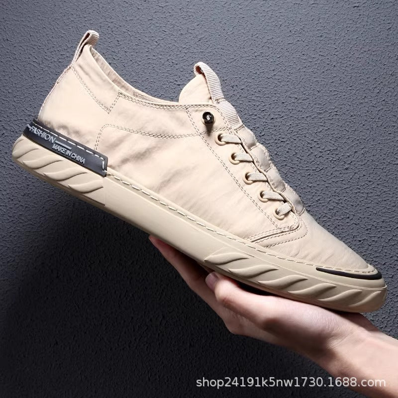 Beijing cloth shoes 2025 spring and summer men's shoes casual ice silk canvas pedal canvas shoes breathable men's new style