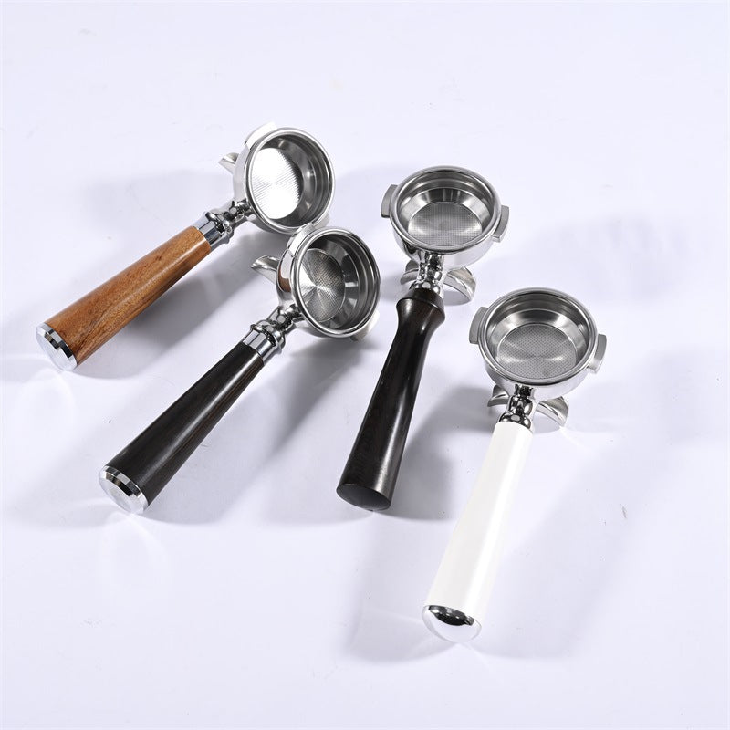 Stainless Steel Amphora 58mm Handle Double Spout Split E61 Universal Solid Wood Espresso Machine Handle