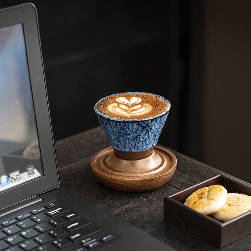 Kiln Coffee Cup Set Retro Stoneware Creative Niche Design Sense Ceramic Latte Art Cup High Appearance