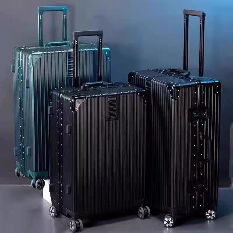 Large capacity suitcase password trolley case 20 inch carry-on suitcase aluminum frame thickened business case wholesale