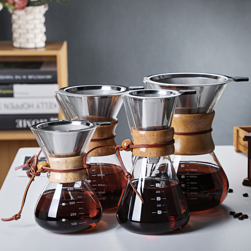High Borosilicate Glass Moka Pot Household Cloud Pot Filter Cup Coffee Set Hand Drip Coffee Pot Sharing Pot Pot