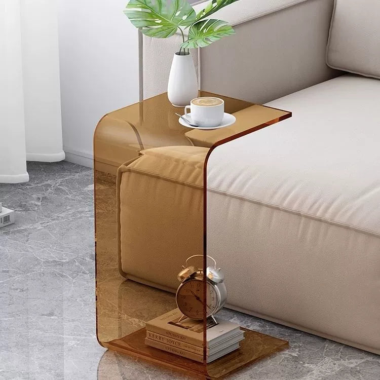 Light luxury acrylic side table sofa small side table simple living room net red bay window coffee table Nordic bedroom transparent corner table