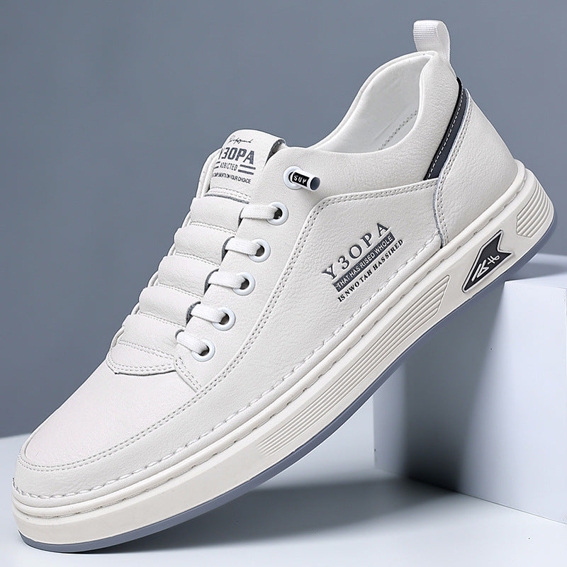 Little white shoes new men's business casual leather shoes men's handmade online cowhide youth versatile board shoes tide 7773