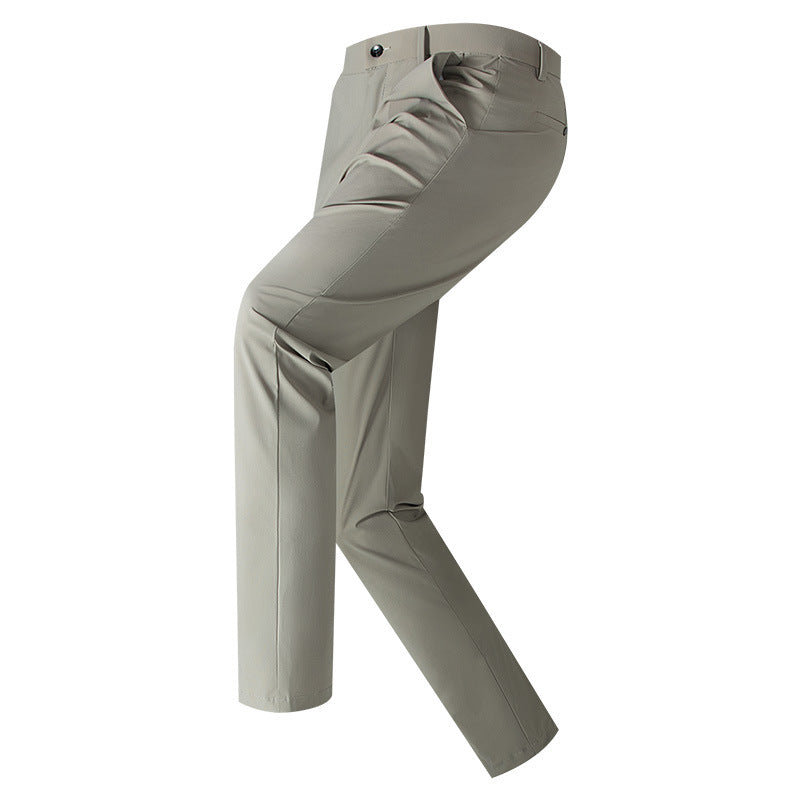 New summer men's slacks, ice silk thin trousers, young and middle-aged men's brand trousers, 5A grade antibacterial pants