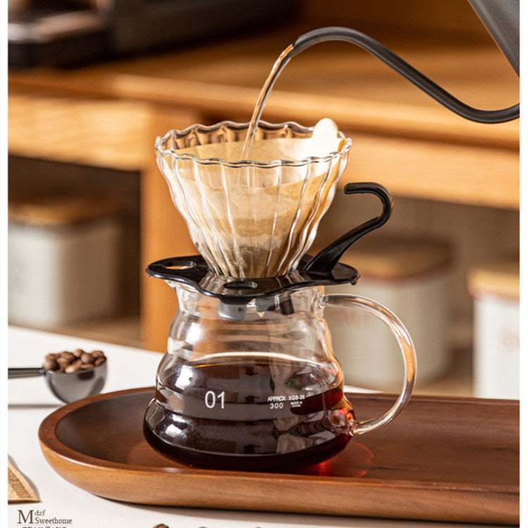 Pour-over coffee cloud pot set coffee sharing pot high borosilicate glass hand brew pot hanging ear pot full set coffee maker