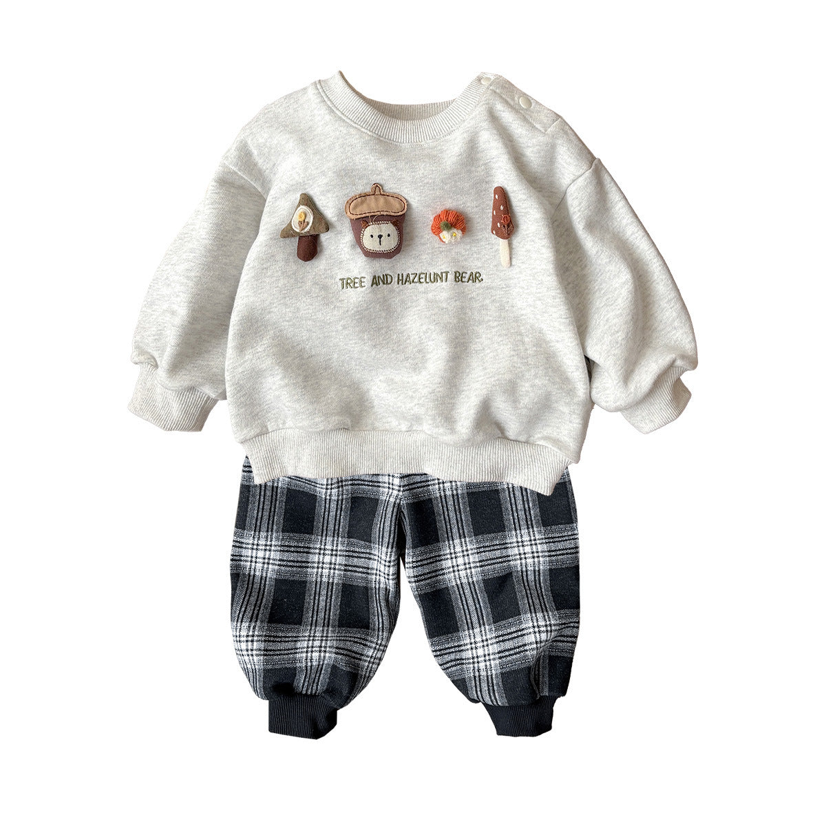 Baby boy Korean version autumn two-piece set of infant ins sweatshirt pants set baby foreign style A cartoon clothes