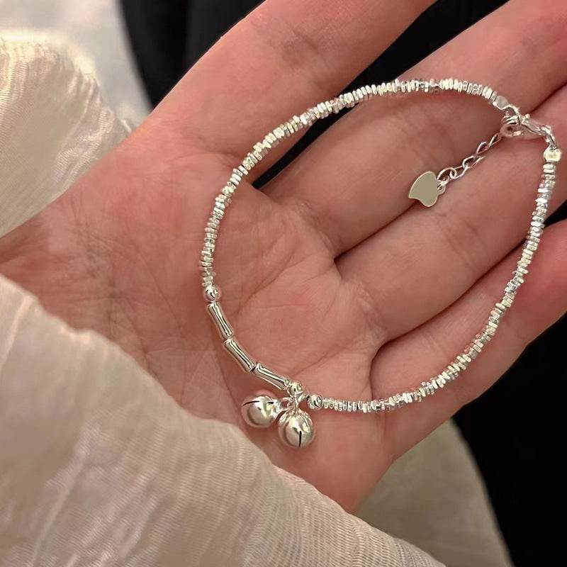 Irregular broken silver bell bracelet Sen system small fresh fashion niche personality high-end anklet summer new style