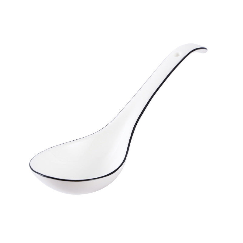Spoon Household Long Handle Ceramic Drinking Soup Light Luxury Spoon Spoon Soup Porridge Porridge Special Nordic Simple Tableware