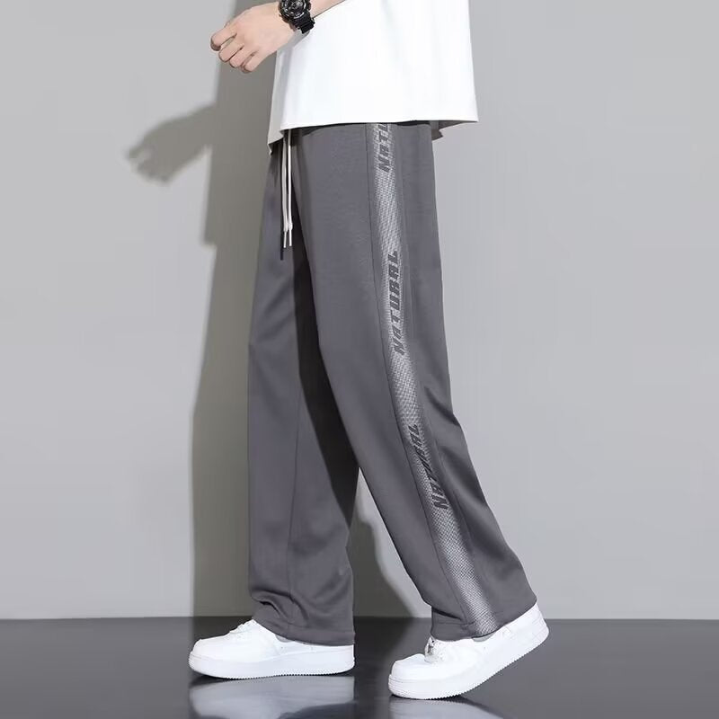 Teen pants men's spring and autumn trendy brand junior high school and high school students casual straight pants big kids handsome loose trousers