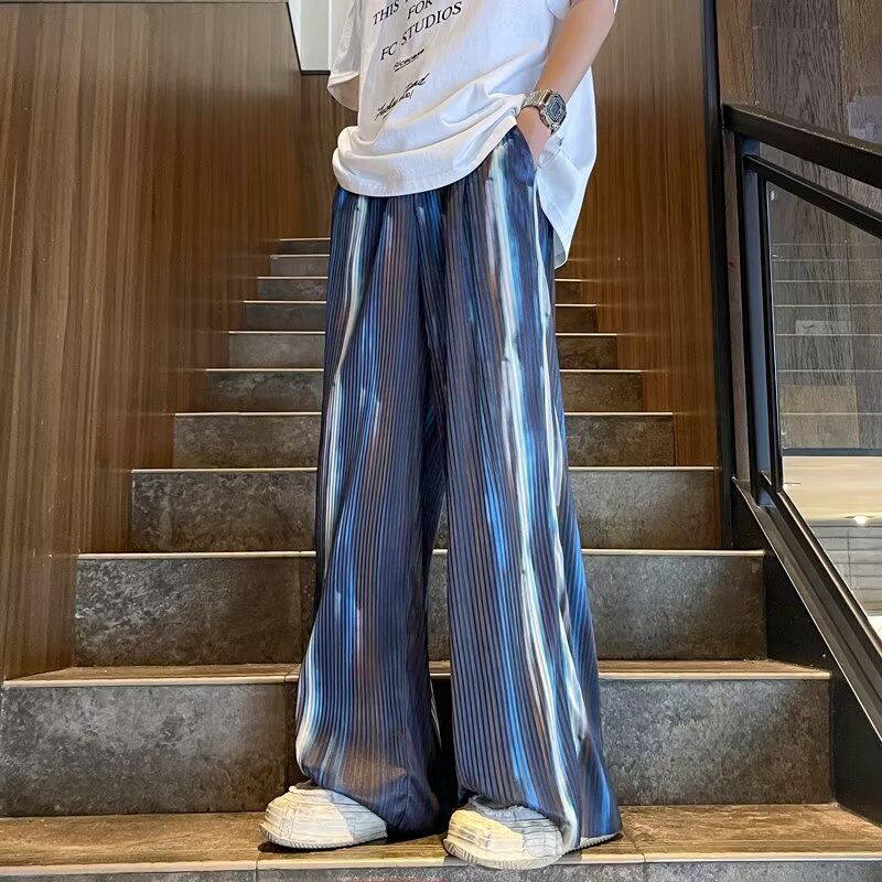 Pants men's spring thin trend straight wide-leg pants American loose athleisure long pants