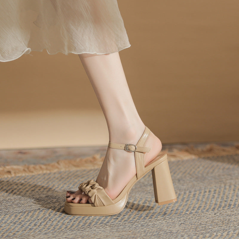 Jin Gang CG8507 platform high heel sandals 2024 new summer block heel fashion block heel slippers for women to wear