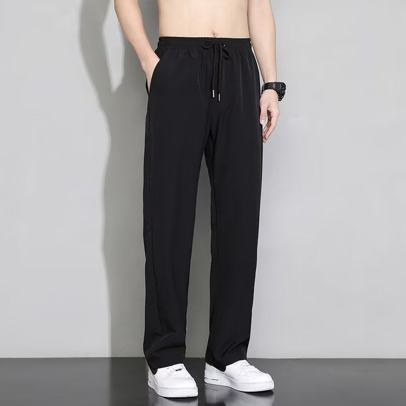 2025 spring and summer ice silk thin pants men's work wear casual loose pants dirt-resistant work clothes men's pants