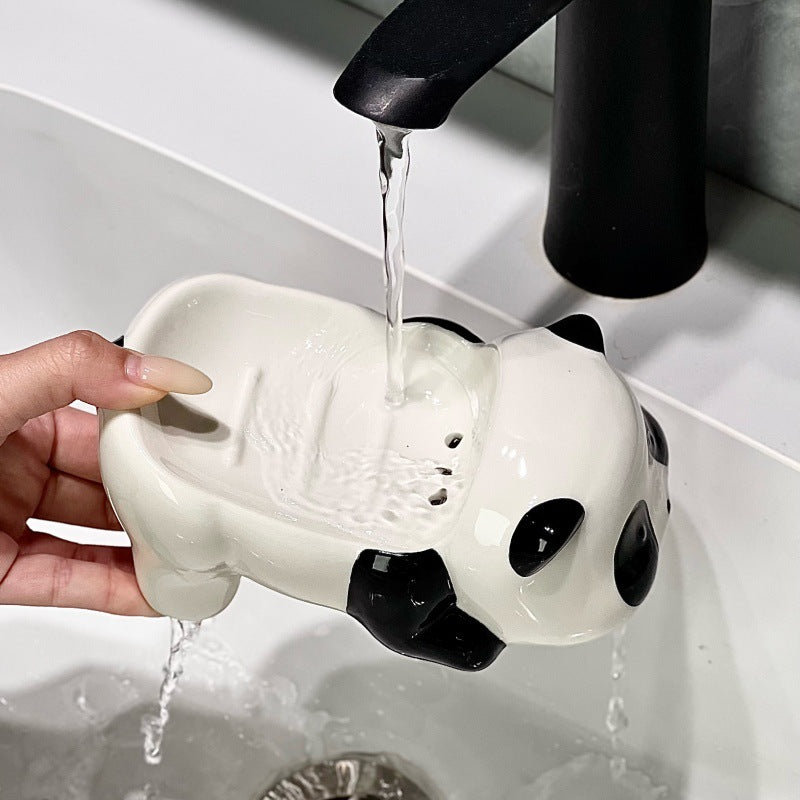 The new high-value light luxury ceramic soap tray is free of punching and draining holes, and the design of household goodies is bathroom soap storage