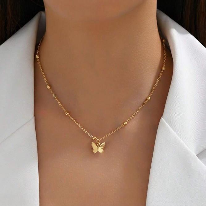 alloy sexy back chain necklace fashion simple bow pendant body chain women's long necklace jewelry wholesale