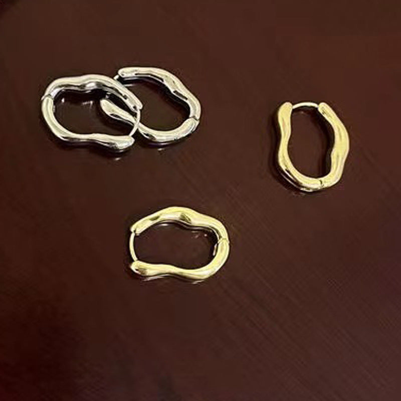 Irregular geometric earrings, women's new trendy personality design, Internet celebrity earrings, simple temperament, ins, cold wind earrings